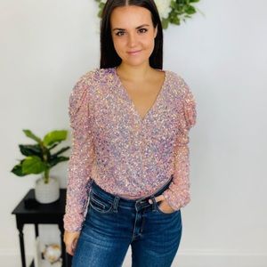 White birch go getter sequin body suit